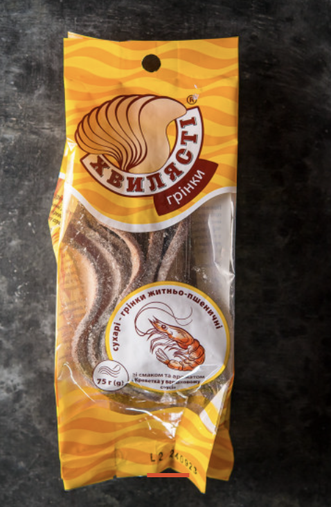 Сухарі-грінки Хвилясті житні-пшен.креветка 75г